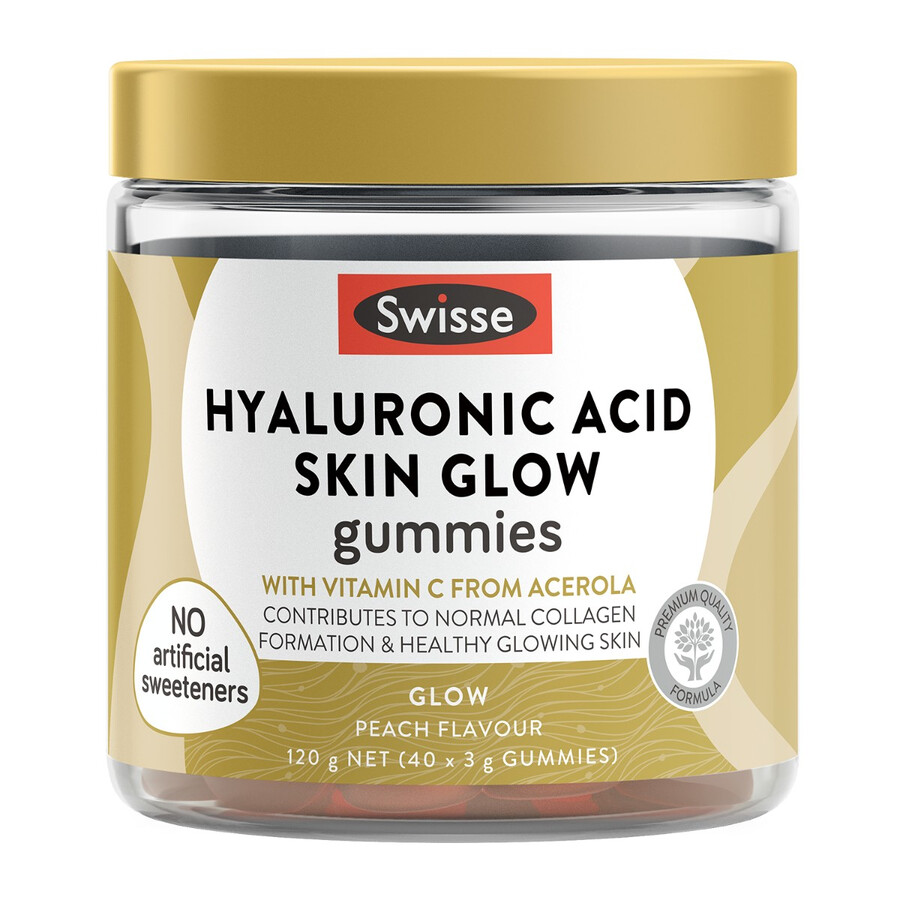 swisse hyaluronic acid skin glow gummies con vitamina c
