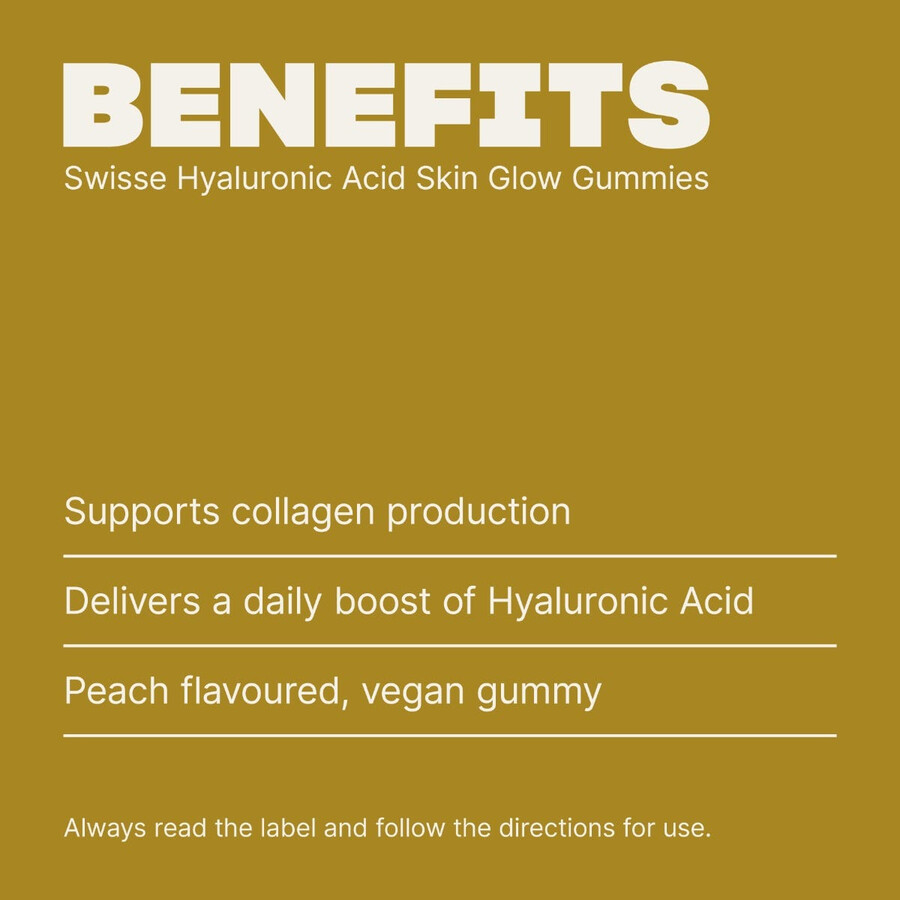 swisse hyaluronic acid skin glow gummies con vitamina c
