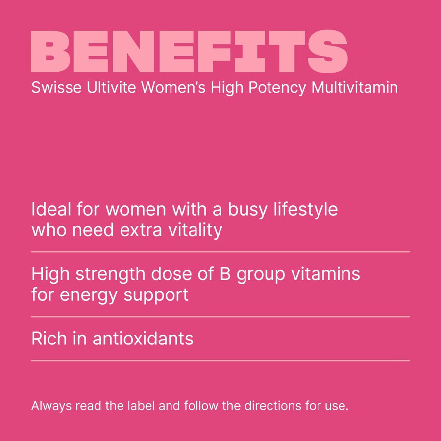 swisse ultivite multivitaminico ad alta potenza per donne