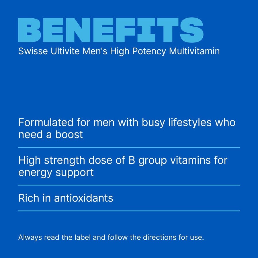 swisse ultivite mens high potency multivitaminico salute maschile