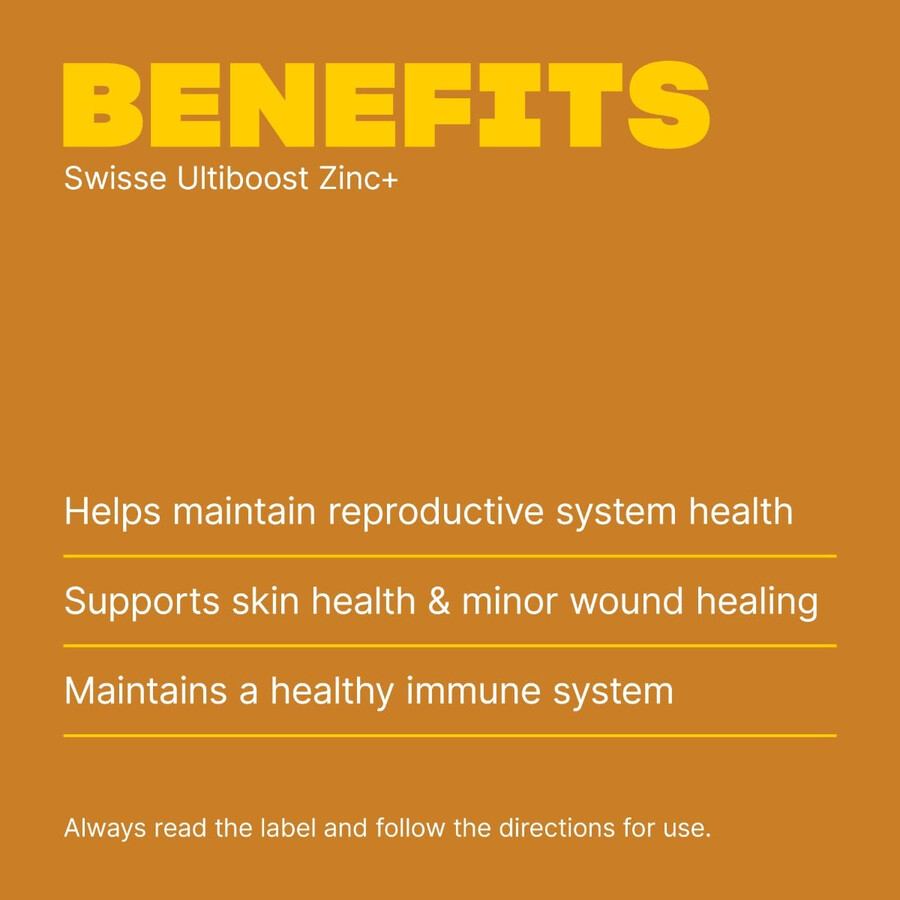 swisse ultiboost zinc supporto per la salute immunitaria della pelle e riproduttiva