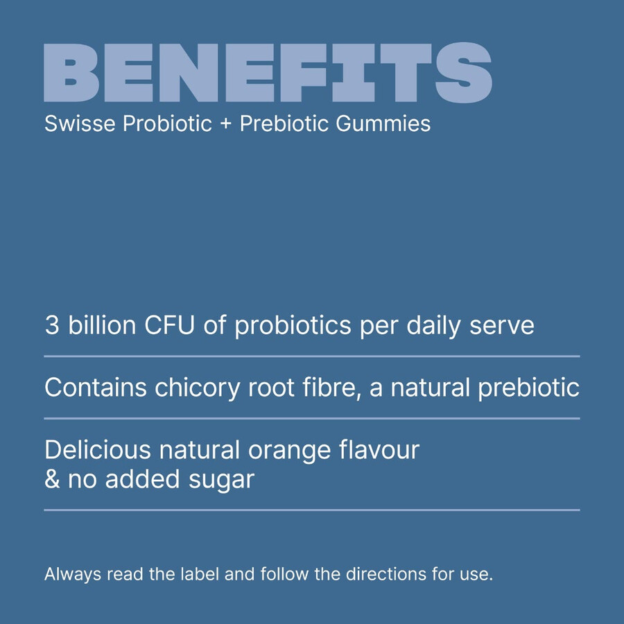 swisse probiotic prebiotic gummies 3 miliardi di ufc di probiotici