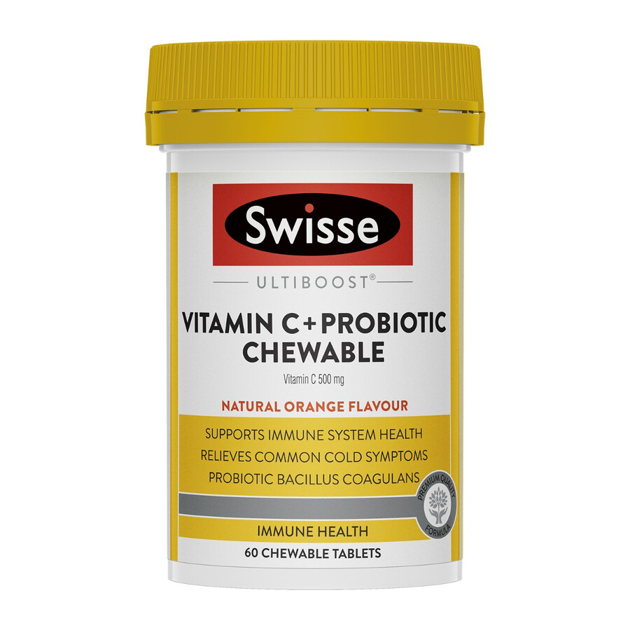 swisse ultiboost vitamina c probiotico masticabile supporto per la salute del sistema immunitario