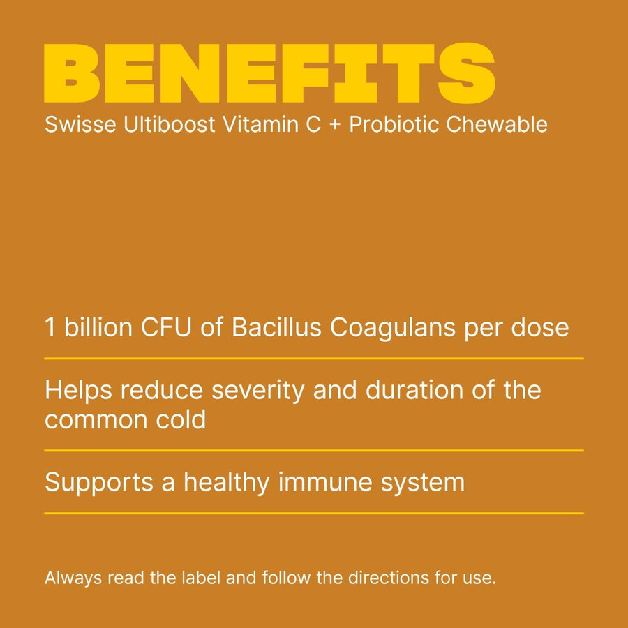 swisse ultiboost vitamina c probiotico masticabile supporto per la salute del sistema immunitario
