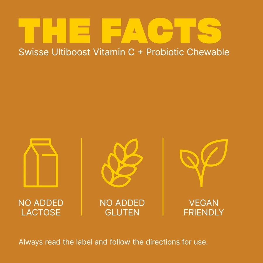 swisse ultiboost vitamina c probiotico masticabile supporto per la salute del sistema immunitario