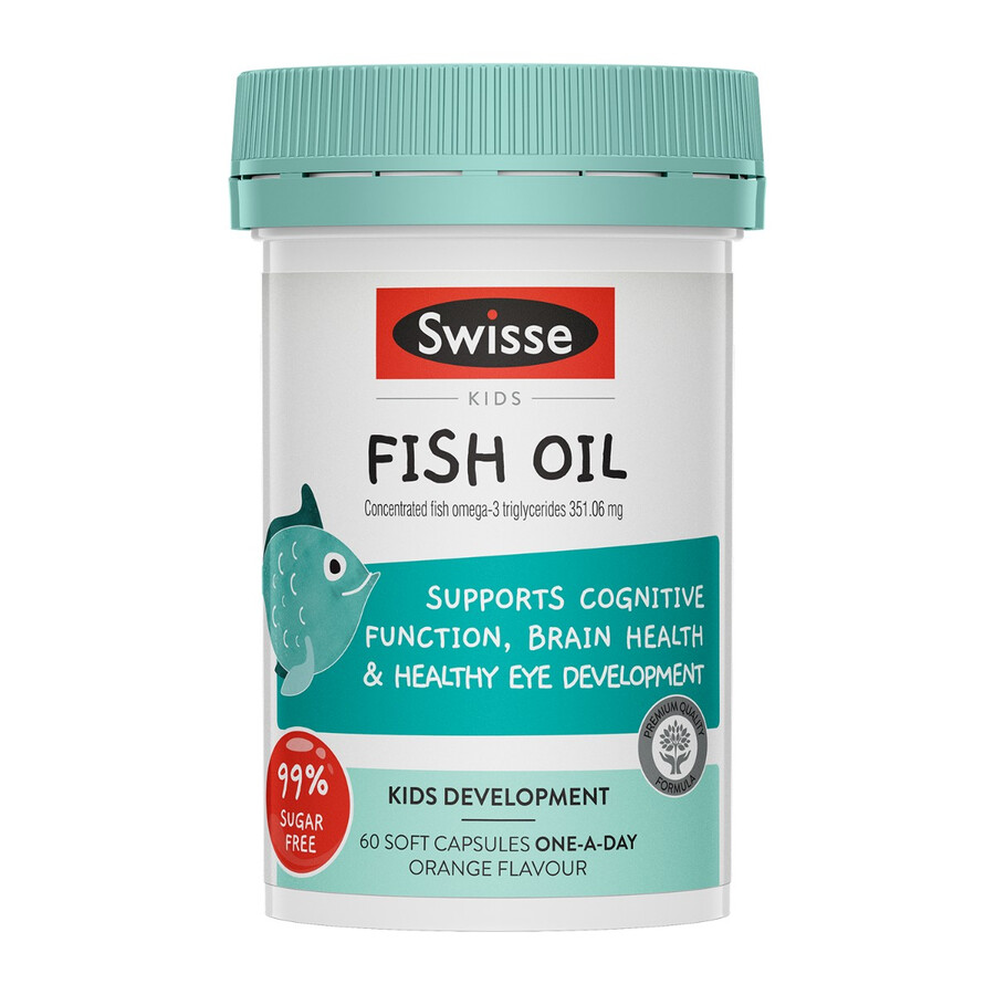 swisse kids fish oil supporto per lo sviluppo del cervello e la salute degli occhi