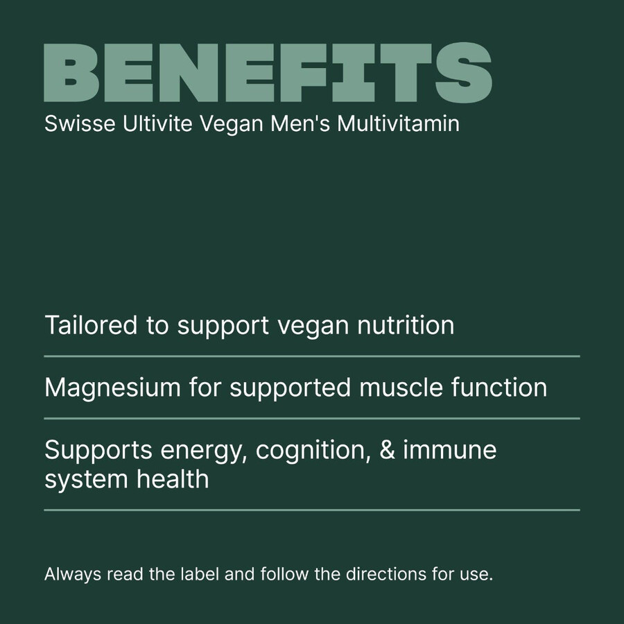 swisse ultivite multivitaminico vegano per uomo supporta la produzione di energia
