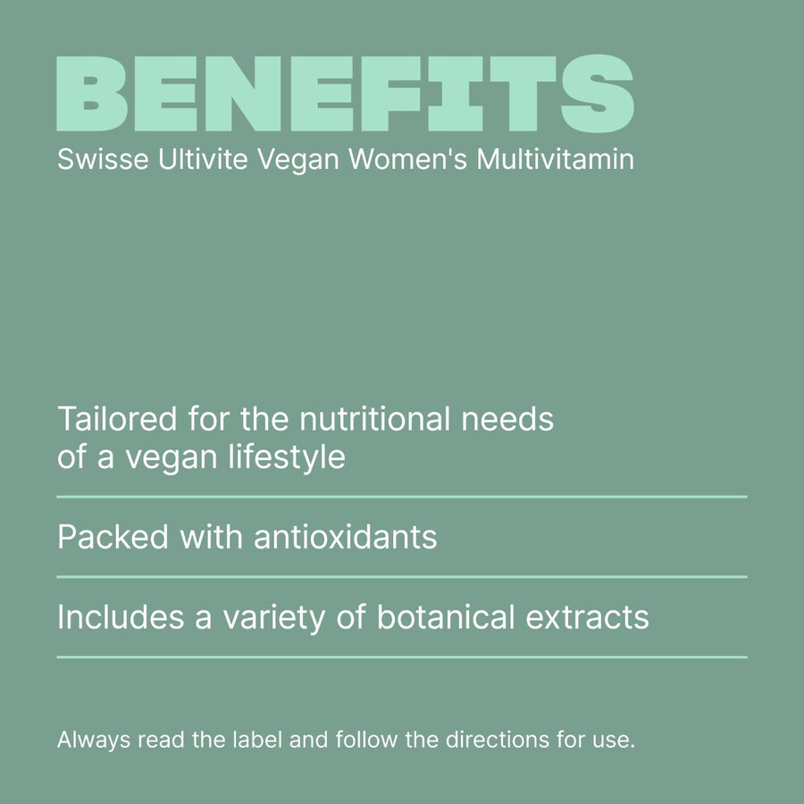 swisse ultivite multivitaminico vegano per donne supporta la produzione di energia