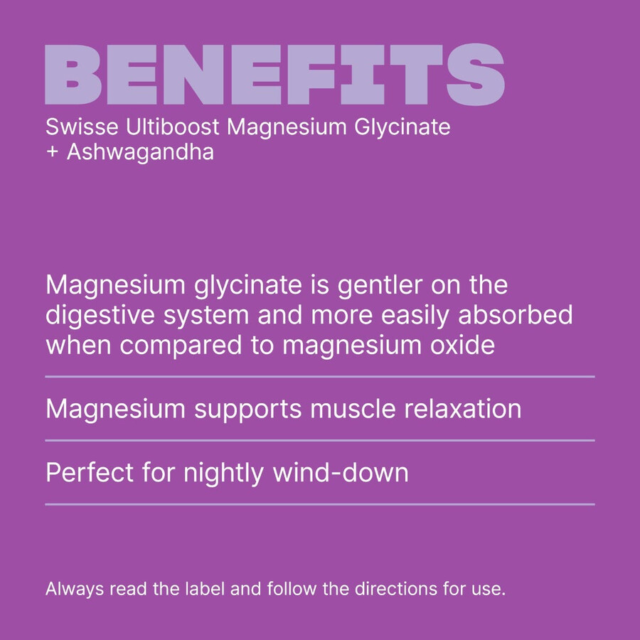 swisse ultiboost magnesio glicinato ashwagandha