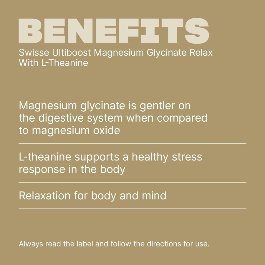swisse ultiboost magnesio glicinato relax con l-teanina - swisse wellness
